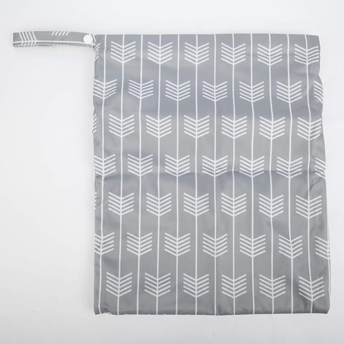 2 Wet Bags Reusable Diaper Nappy (Grey Arrow and Chevron)