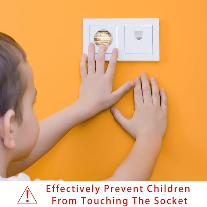 Old Wooden (6) Outlet Covers Baby Proofing Child Proof Plug Covers for Electrical Outlets Easy Install Outlet Plug Covers