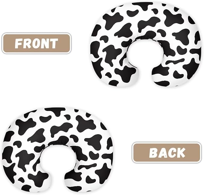 Cow Print Nursing Pillow Cases 1 Pack for Breastfeeding Pillow Nursing Covers Pillow Slipcover Pillowcase Soft Fabric Fits Snug On Infant Feeding Cushion Cover Pillow Not Included