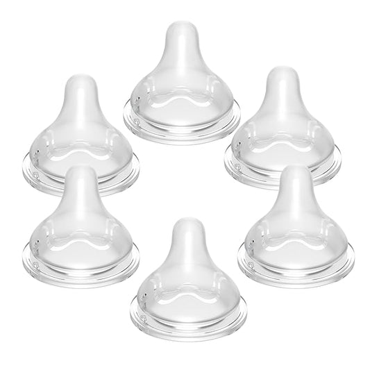 Sippy Cup Nipples for Mam Bottles, Soft 100% Silicone Baby Nipples, Transition Cup Replacement Baby Bottles Nipple, BPA-Free, Size L, Fast Flow, 6m+, 6 Pack