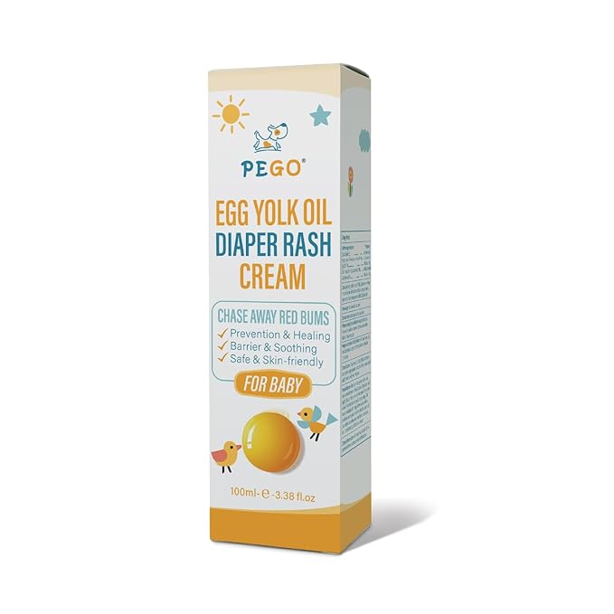 PEGO Diaper Rash Cream for Baby,Prevents, Soothes Diaper Rash,Essentials Zinc Oxide Ointment,Egg Yolk Oil, Gentle & Non-Irritating 100ml/3.38 Fl Oz