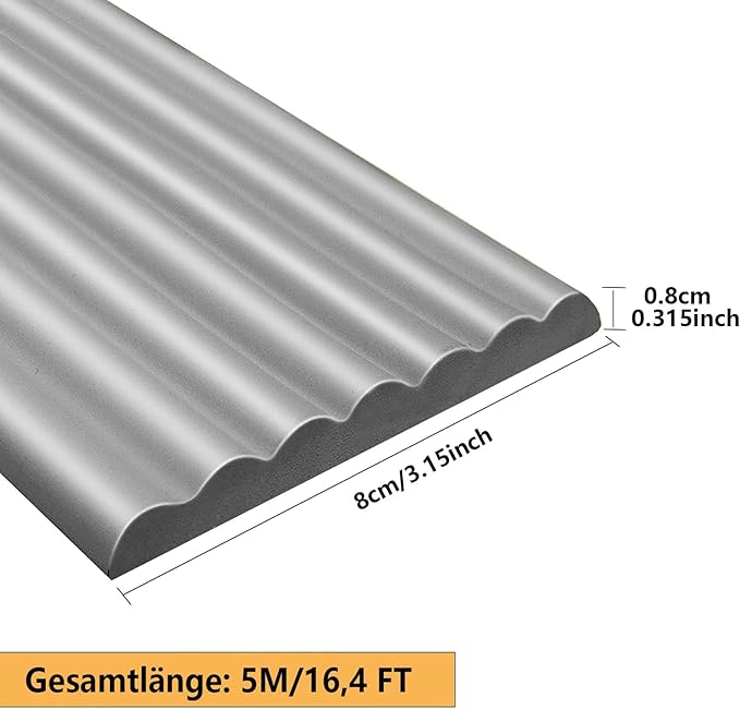 Furniture-corner-safety-bumpers, Gray Edge Protectors for Baby with 3M Strong Adhesive, 16.4ft Extra-Wide Sharp Edge & Corner Safety Guards for Table, Furniture, Fireplace
