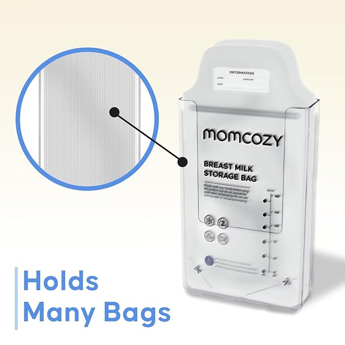 Magnetic Breastmilk Storage Bag Organizer for External Refrigerator Use - Strong 4 Magnets, Fits Lansinoh, Medela, Momcozy Milk Bags and All Breastmilk Storage Bags for Freezer - Bolsas Leche Materna