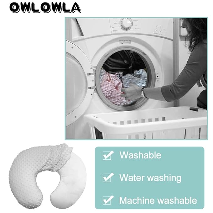OWLOWLA Nursing Pillow Cover, Breastfeeding Pillow Slipcover Fits Nursing Pillow for Baby Boy Girl(Lime Green)