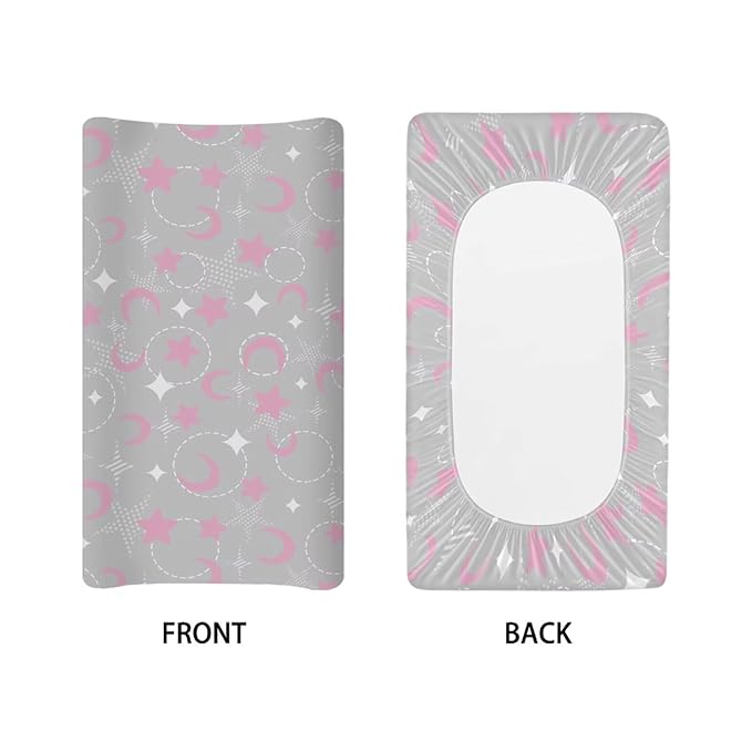 Star Moon Baby Girls Changing Pad Covers Cute Changing Table Cover for Baby Boys Soft Breathable Change Pad Sheets Cover