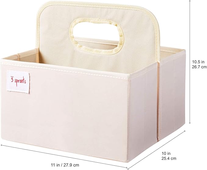 3 Sprouts Baby Diaper Caddy, Organizer Basket for Nursery, Bear