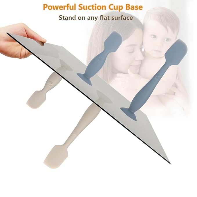Baby Diaper Cream Spatula Applicator, 4 Pack Butt Paste Spatula Diaper Cream Brush for Newborn Baby, 2 Large and 2 Mini Sizes (Dark blue, gray)