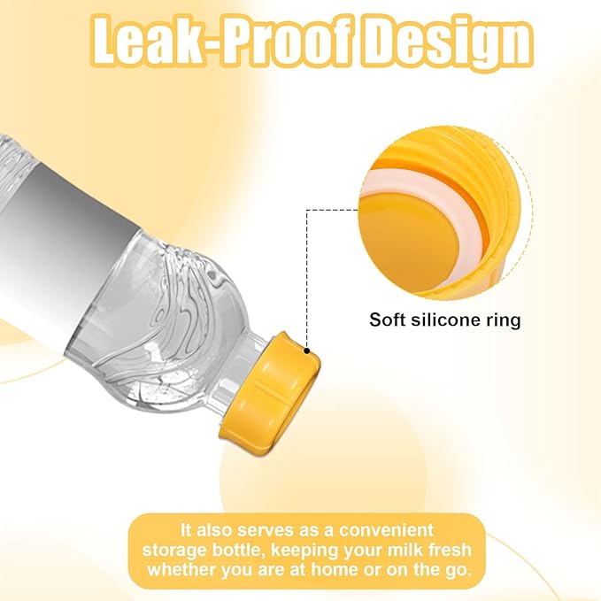 10Pcs Narrow Baby Bottle Caps Compatible with Dr Brown's, Medela, Ameda, Travel Bottle Caps Replacement Parts for Dr Brown, Storage Baby Bottle Lids with Sealing Gasket BPA Free Leak Proof (Orange)