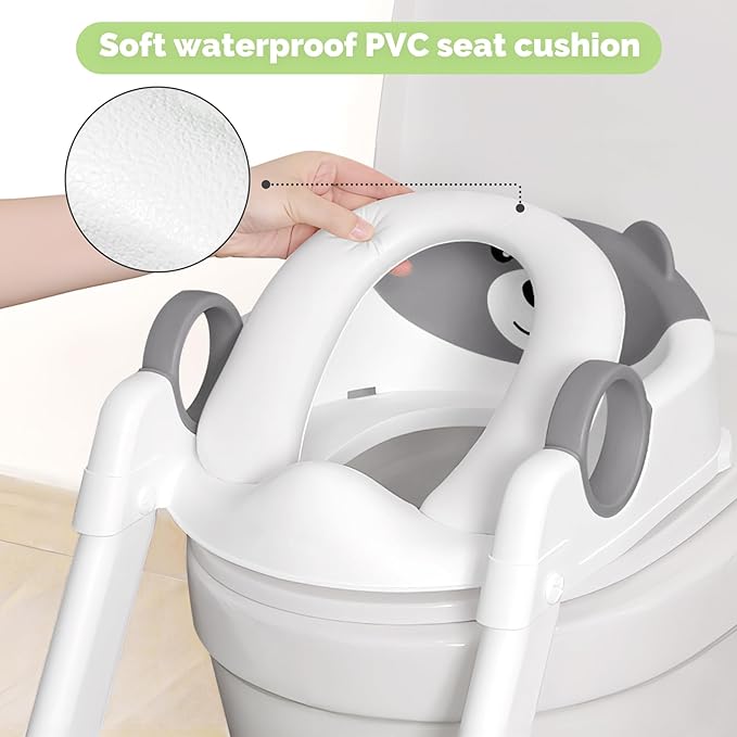 COOSEYA Toilet Seat, Potty Training Seat for Toddler, Upgraded 2-in-1 Potty Toilet Training for Boys and Girls,Waterproof Cushioned Mat with Non-slip Step Stool