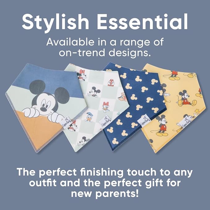 Copper Pearl - Disney Character Prints 4 Pack Baby Bibs Boy & Girl