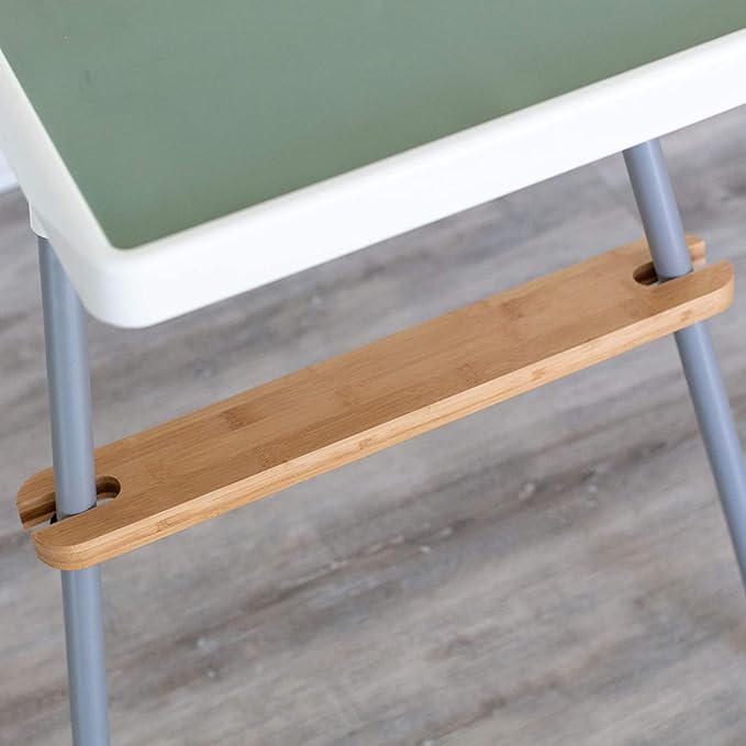 High Chair Footrest, Adjustable Height Natural Bamboo Baby Highchairs Pedal, Suitable for IKEA Antilop High Chair Footstool (A)