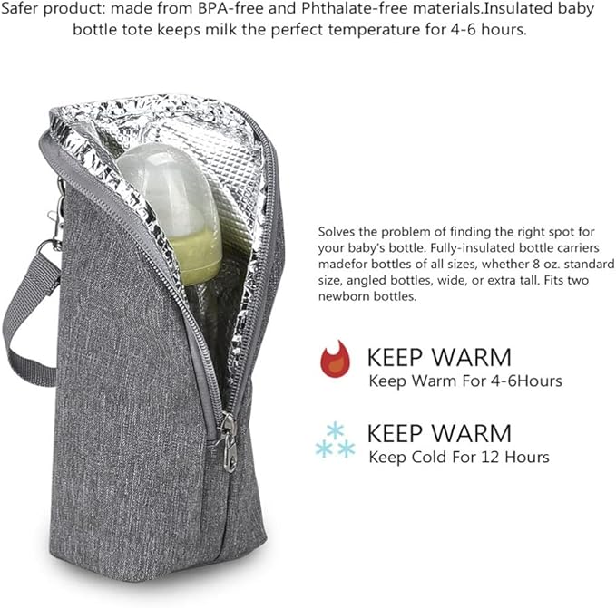 GLEAVI Baby Bottle Insulation Bag Keep Warm Bottle Sleeve Cooler for Baby Milk Warmer Bag Sleeves Heat Keeper Car Tote Oxford Cloth Drinks Usb Child