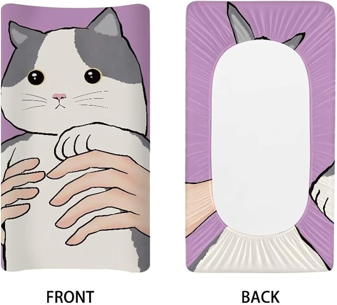 Cat Changing Pad Covers Durable Baby Change Table Covers Stretchy Change Sheet Fit for Most Rectangular Change Pad Easy to Clean