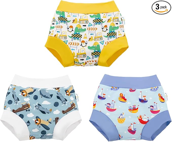 babygoal Reusable Swim Diaper - Waterproof Cloth Swimmers Pants for 2 Years to 3 Years Toddlers Beach & Pool-Boy Color