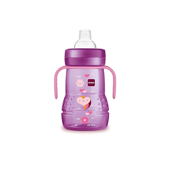MAM Bottle Nipples Mixed Flow 4 Pack and MAM 8 oz Trainer Cup for Babies