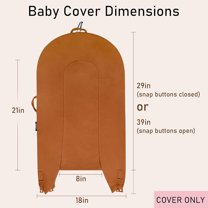 Organic Replacement Cover with Waterproof Pad | Premium Quality Spare Cover Certified Organic Cotton | [Fits Dockatot Deluxe + Docks] (Cover Only) (Brown, Waterproof Organic Cotton)