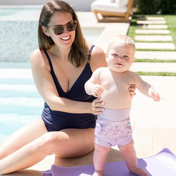 Splash About Happy Nappy Reusable Swim Diaper, Lilac Spring, 2-3 Years