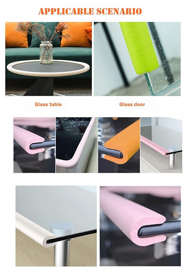 M2cbridge U Shape Extra Thick Furniture Table Edge Protectors Foam 6.5 Ft (Black)