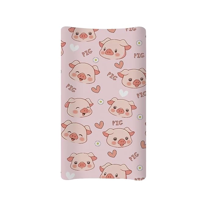 Cute Pig Changing Pad Cover Infant Pink Changing Table Covers Diaper Table Change Mat Sheet Cover