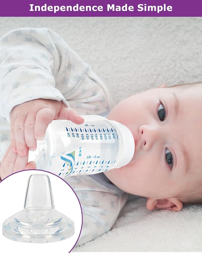 Sippy Cup Nipples for Philips Avent Anti-Colic Baby Bottles,Food Grade Silicone Sippy Spout，Variable Flow Soft Nipple，6m+,4-Count