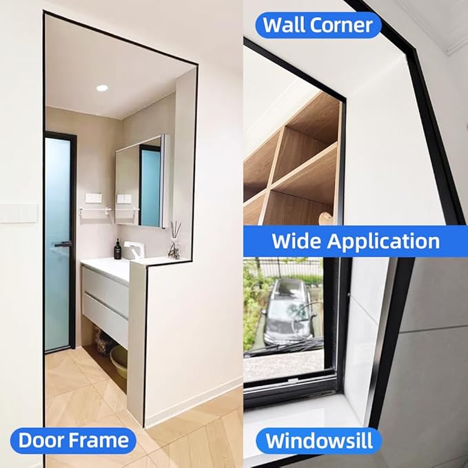 4 Pcs Aluminum Angle Corner Guards, 1" x 1" x 39.4" Metal Wall Corner Protector L-Shaped Molding Trim for Wall Door Frame Cabinet Protection Decoration, 2 mm Thickness, Black