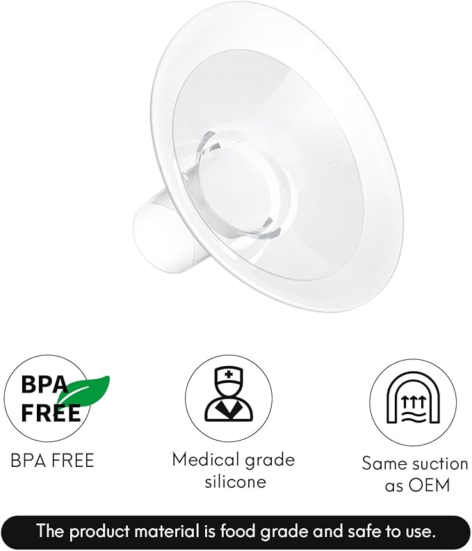 2 Count of 25mm Breast Pump Flanges Compatible with Medela/Lansinoh ComfortFit, Replace Medela PersonalFit Breast Shields, Accessories for Pump in Style Symphony Swing Harmony Freestyle Pump Parts