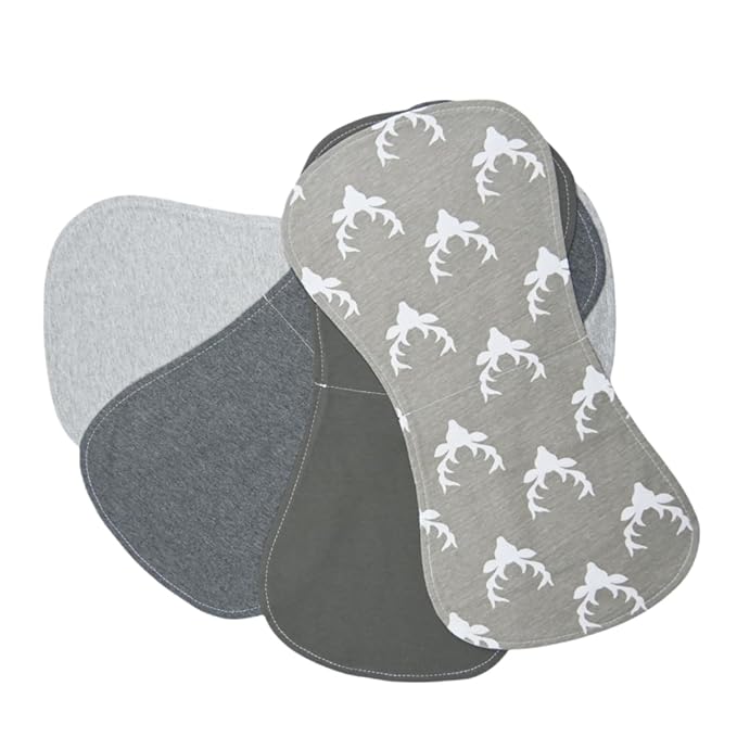 Baby Burp Cloths Baby Burp Set Curved Absorbent and Soft Valuable 4 Pack Double Layers (Grey Hue Deer)