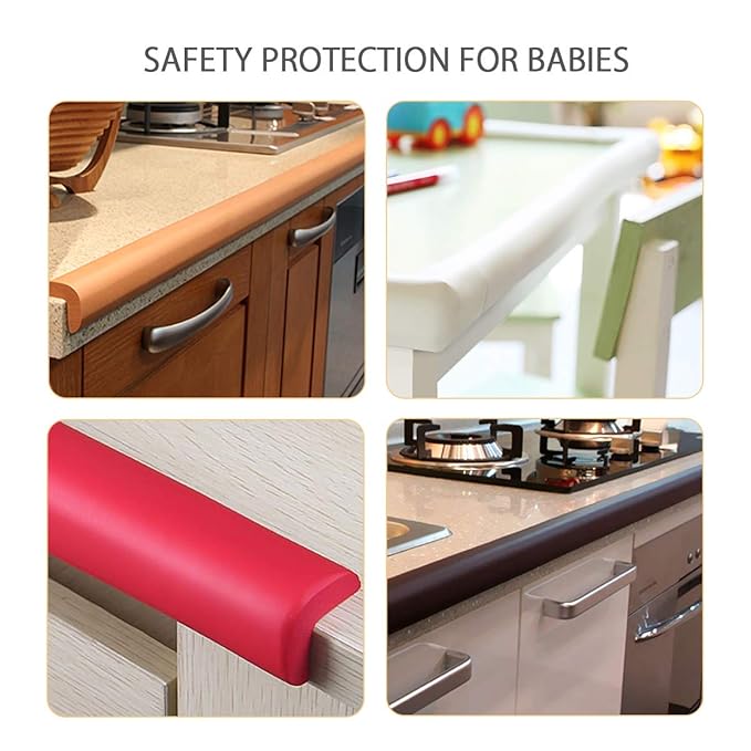 SONARIN Baby Safety Baby Edge & Corner Guards,2M/6.6ft Corner Protectors Furniture Table Edge Protectors L Shape with Strong Adhesive Tape,Colorful Child Protection(Orange)