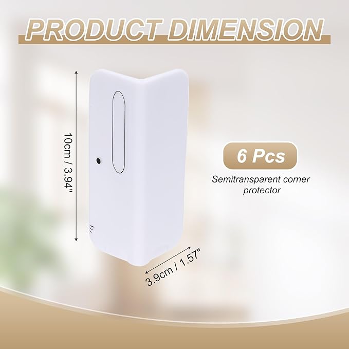 uxcell 6 Pcs 4 Inch Baseboard Corner Protector Guards, Furniture Corner Cover Proof Bumpers for Kitchen Bedroom Wall Countertop Table, White