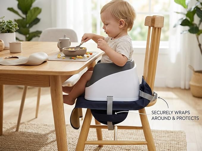 WOMUMON Extra Large Booster Chair Cover, Dining Chair Seat Protector Cover for Booster Seat, Non-Slip Backing, Waterproof, Oil-Proof and Stain-Proof, Easy to Wipe Clean