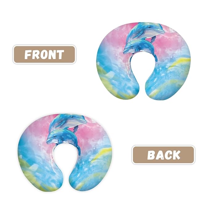 Forchrinse Blue Dolphin Tie Dye Baby Nursing Pillow Cover Soft Polyester Nursing Breastfeeding Pillow Slipcover for Girls Boys