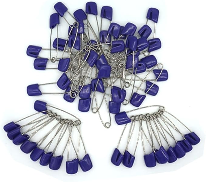 Baby Safety Pins Secure Clips for Fastening Baby Clothes Diaper Napkins 50pcs 60PCS 30PCS (Purple, 60 pcs)
