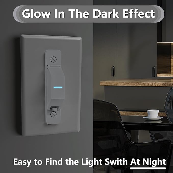 2 Pack Light Switch Cover Guard,Wall Light Switch Lock With Glow In The Dark Effect, Child Proof Wall Switch Cover Keeps Lights or Switches from Being Accidentally Turned ON or OFF （White)