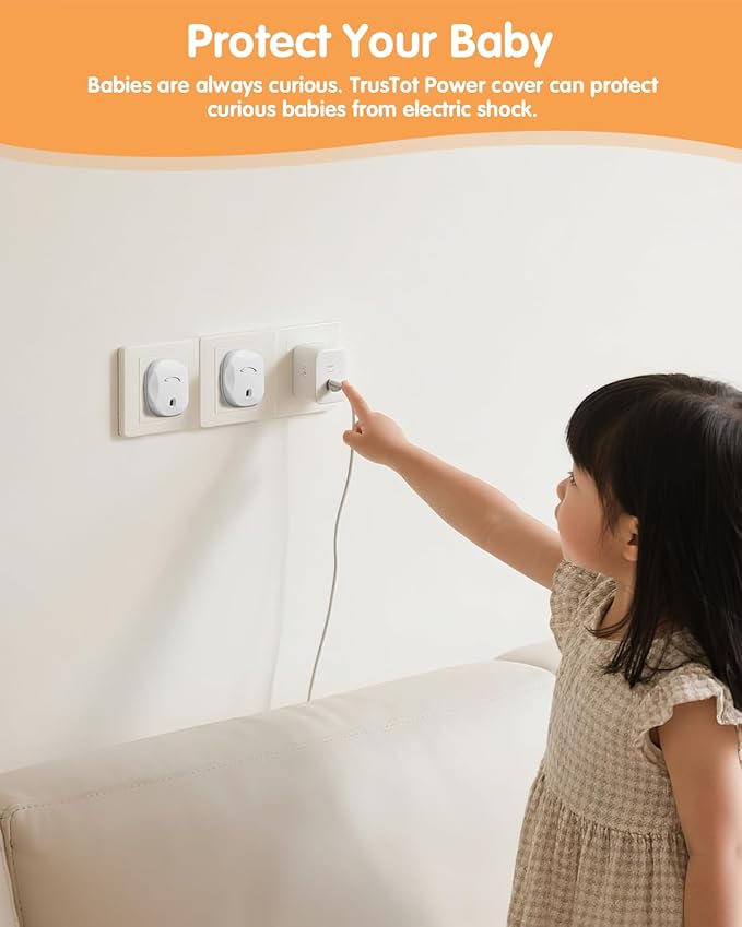Outlet Covers Baby Proofing, 60 Pack Plug Covers Baby Proofing, Outlet Plug Covers for US 3-Prong to Prevent Electric Shock, Outlet Covers for Home, Office, School, Toddlers & Babies, White