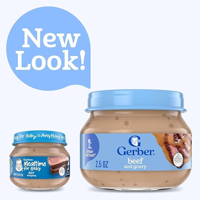 Gerber Mealtime for Baby 2nd Foods Baby Food Jar 2.5 Ounce Variety Pack 6 of each (Chicken & Beef)