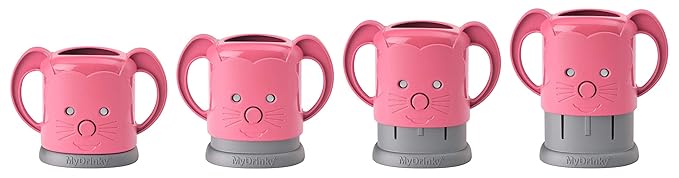 InchBug MyDrinky Pouch Holder No Squeeze, Reusable Drink Holder for Kids, Toddler and Babies | BPA-Free & Squeeze-Proof Cup Holder for Juice Boxes, Food Pouches | Dishwasher Safe, Pink Sorbet