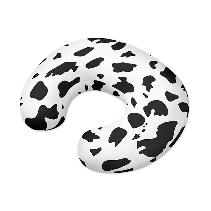 Black Cow Spots Nursing Pillowcase Washable Nursing Pillow Cover for Baby Girl Boy Breast Feeding Pillowcases Soft Newborn U-Shaped Breastfeeding Pillow Covers Cushion Cover