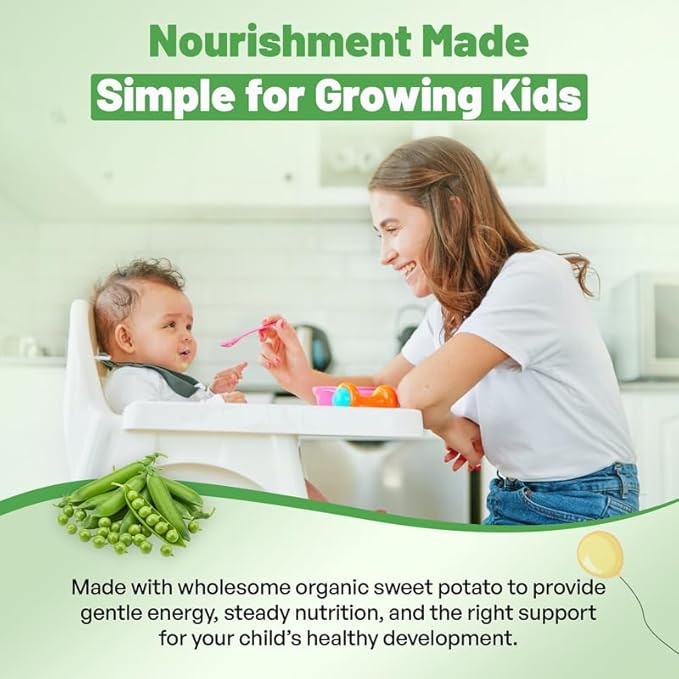 Organic Freeze-Dried Peas Food Powder, Stage 1 Baby Puree Mix for Infants & Toddlers, Organic Powder for Early Veggie Introduction & Family Meals