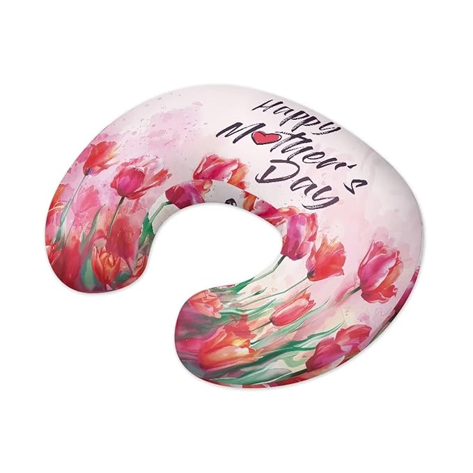 Tulips Floral Breastfeeding Pillow Slipcover Easy to Put On & Take Off Soft Newborn Nursing Pillow Case Fit Most Standard Feeding Support Pillows for Mother's Day Gift