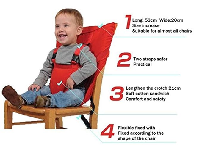 Monvecle Baby Portable Travel Chair Booster Safety Seat Cover Infant Harness Washable Sack Navy Blue