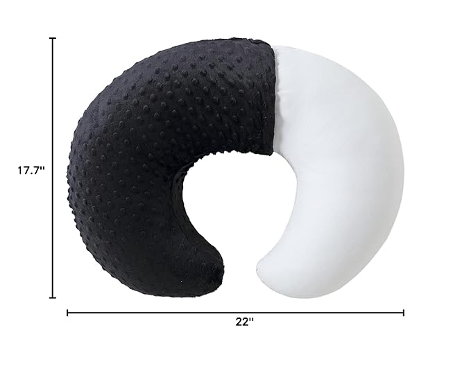 Nursing Pillow Cover, Breastfeeding Pillow Slipcover Snugly Fits for Nursing Pillow for Baby Boys and Girls, Premium Quality Microfiber, Ultra Soft Comfortable (Black)
