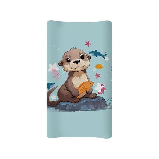 ZDCUSTOM Sea Otter Printing Changing Pad Cover Change Table Cover Sheets, Baby Changing Pad Covers, Changing Mat Cover Infant Newborn Changing Table Sheet