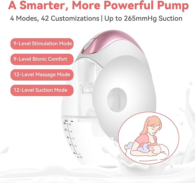 BelloMama Ultra-Slim Double Portable Wearable Breast Pump: Quiet Electric Breastfeeding Essentials with Suction Levels, Auto-Off, Ideal for Yoga, Sport, and Busy Lifestyles