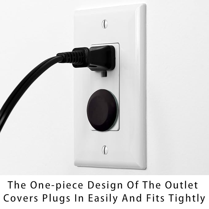 Pure Black Color Outlet Covers Baby Proofing Child Proof Plug Covers for Electrical Outlets Easy Install Outlet Plug Covers