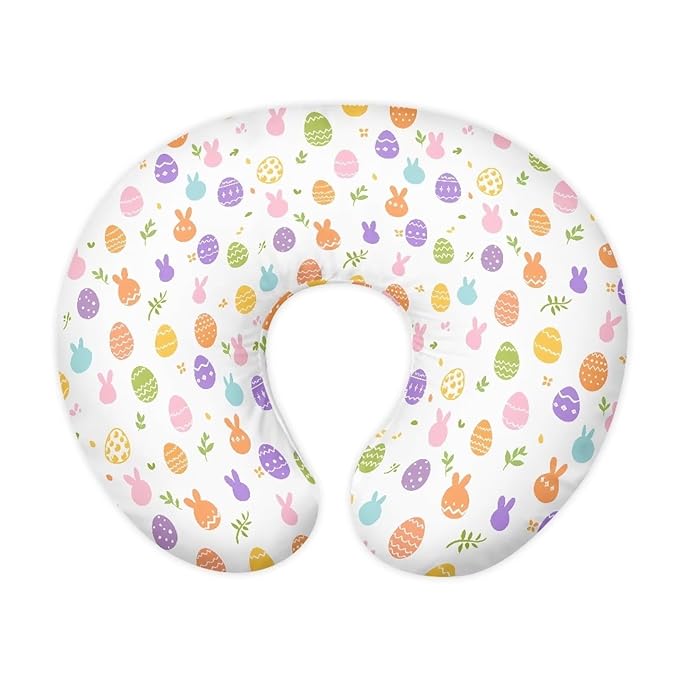 Rabbit and Easter Egg Nursing Pillow Cover for Baby Boy Girl Soft and Stretchy Safely Breastfeeding Pillow Cover Baby Essentials