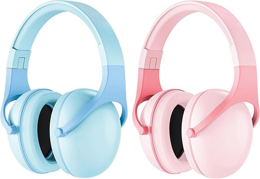 ProCase 2 Pack Noise Cancelling Headphones for Kids, Kids Ear Protection for Monster Jam Truck, Hearing Protection Noise Reduction Earmuffs for Sensory Autism Toddler Children -Pink & Skyblue