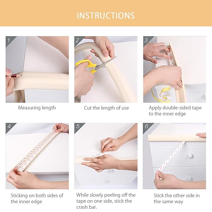 SONARIN Baby Safety Baby Edge & Corner Guards,2M/6.6ft Corner Protectors Furniture Table Edge Protectors L Shape with Strong Adhesive Tape,Colorful Child Protection(Light Brown)