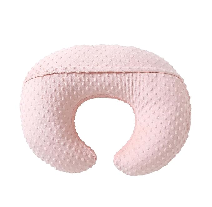 Nursing Pillow Cover Breastfeeding Pillow Cases Plush Dot Slipcover (LightPink)