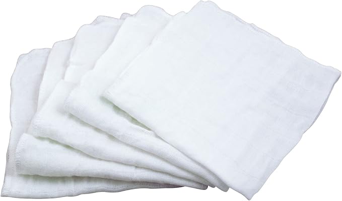 green sprouts Reusable Muslin Cloths made from Organic Cotton (5 pack) |Reusable Baby Wipes | Without Formaldehyde or Azo Dyes | Multi-purpose, Pre-Washed, Machine Washable One Size, White Set, 5 pack