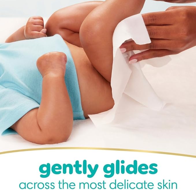 Pampers Sensitive Baby Wipes, Water Based, Clinically Proven, Hypoallergenic, and Unscented for Babies, 336 Wipes Total (6 Flip-Top Packs) [Packaging May Vary]
